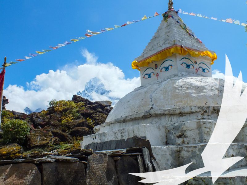 Everest Base Camp A chhorten Buddhist monument along Everest Trek - Everest Base Camp Trek