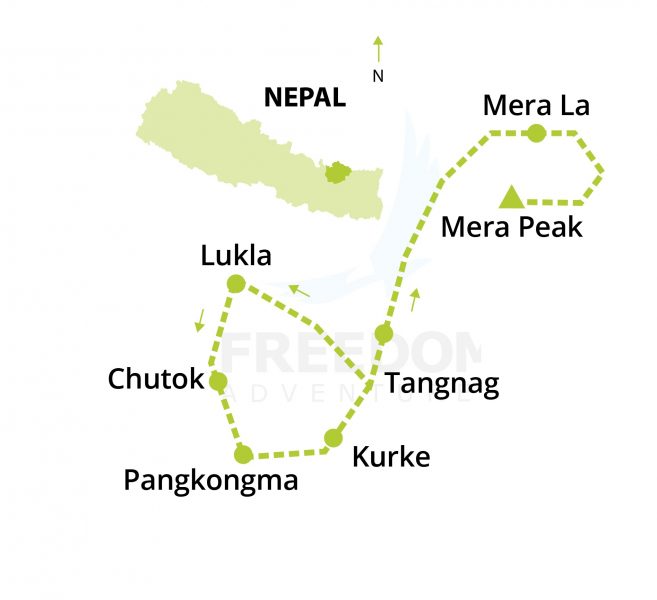 Map Mera Peak Simplified - Mera Peak