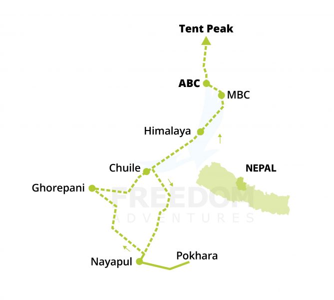 Map Tent Peak Simplified - Tent Peak (Tharpu Chuli)