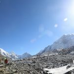 Mountains surrounding trekkers in Lobuche EBC Photo by Anuj Adhikary - Three Passes Challenge