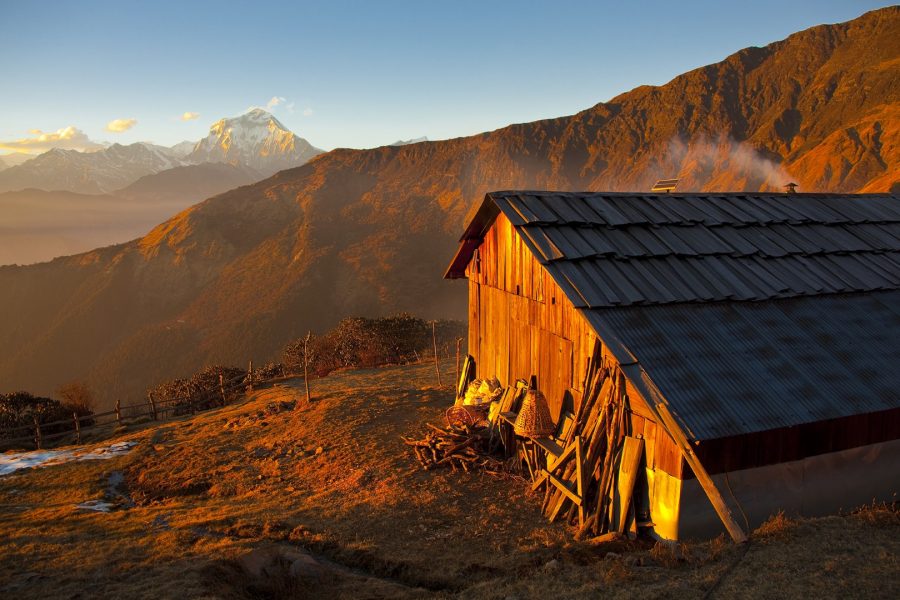 Community lodge with a view, Bayali Kharka, Annapurna Range, Nep