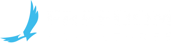 Freedom Adventures Logo - White